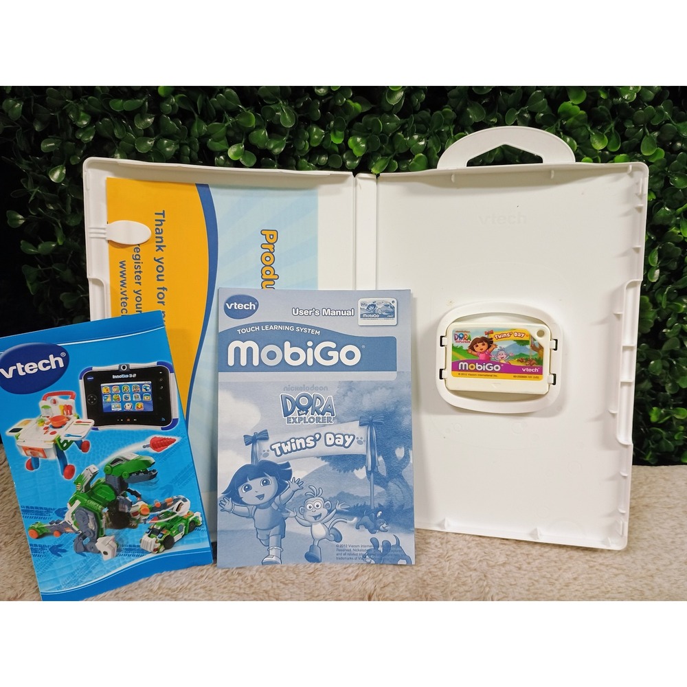 VTech MobiGo Dora the Explorer Twins Day Game Cartridge‎ with Case and Manual